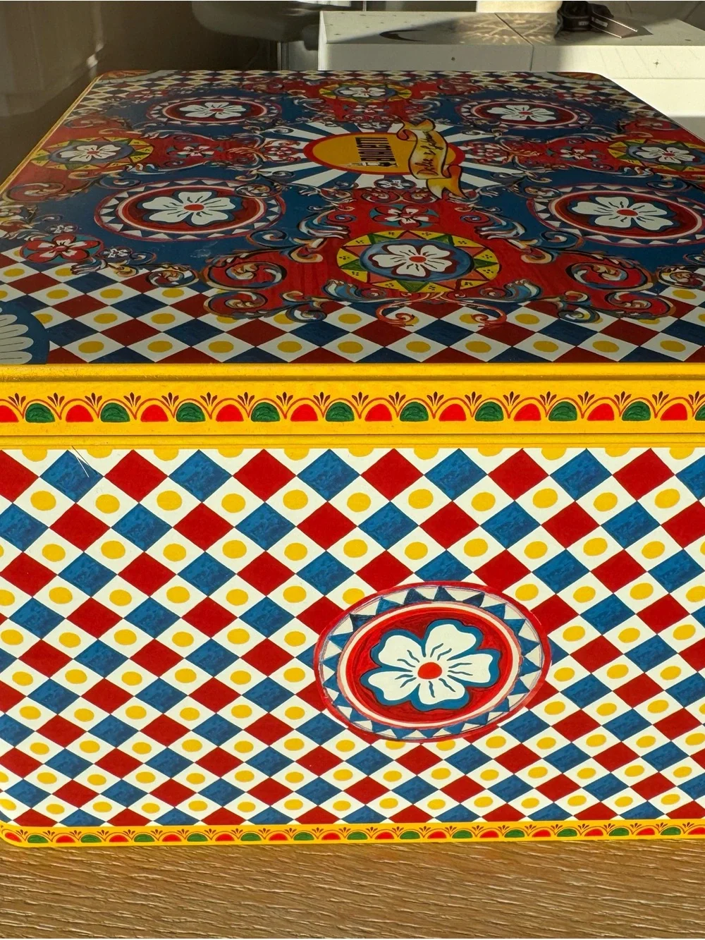 Dolce & Gabbana Decorative Multicolor Tin Storage Box